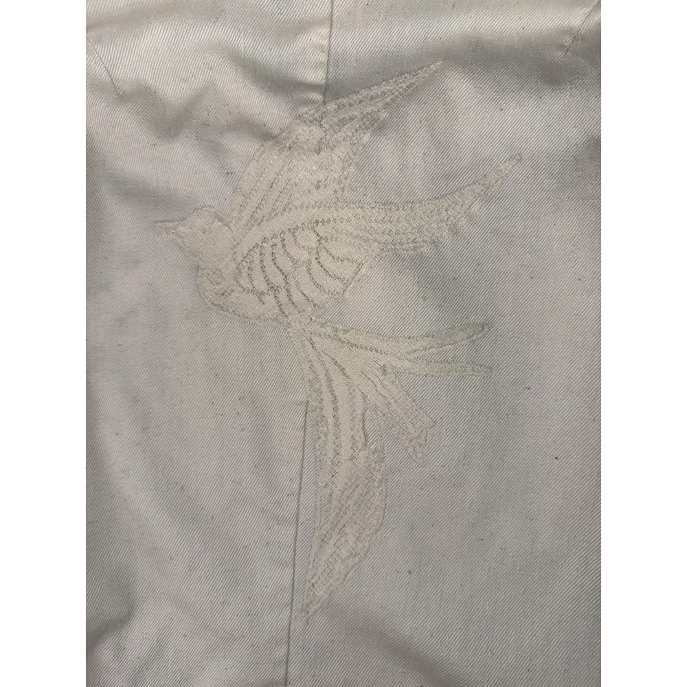Vintage 70s CECI California Juniors Ivory Button Up Top Bird Embroidery Size M - Picture 8 of 8